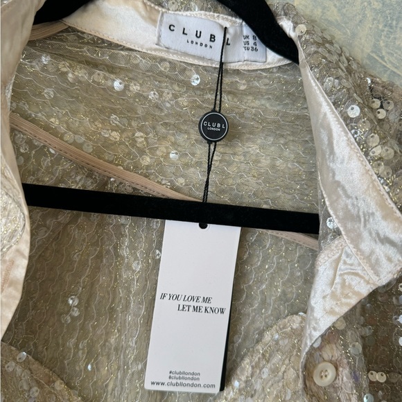 CLUB L | CHAMPAGNE CAMI SWEETHEART NECK BRALETTE & SHIRT - Picture 8 of 11